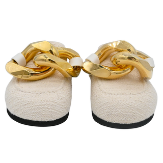 JW ANDERSON | Chain Loafer Ivory Tweed Mule Clogs