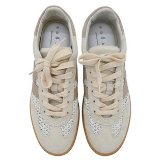H-Stripes Ivory Mesh & Suede Low Top Sneakers