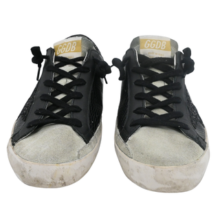 Super-Star Black Python Embossed Glitter Star Sneakers