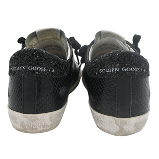 Super-Star Black Python Embossed Glitter Star Sneakers