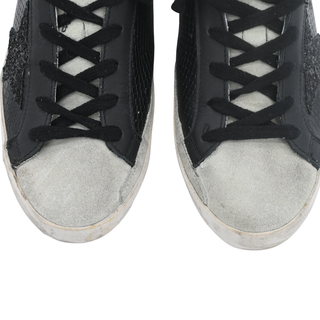 Super-Star Black Python Embossed Glitter Star Sneakers