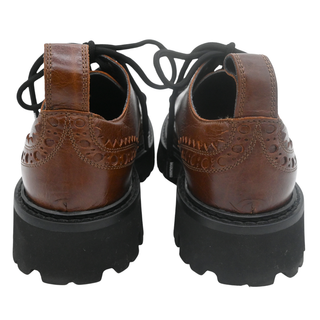 MOSCHINO | Tan Lace-Up Leather Platform Derby Loafers