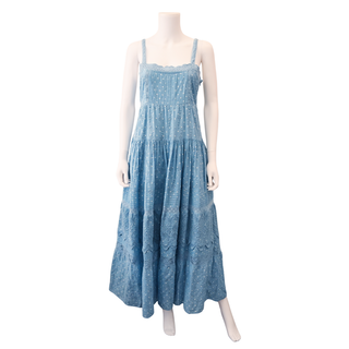 LOVESHACKFANCY | Camisha Blue Tiered Maxi Dress