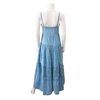 LOVESHACKFANCY | Camisha Blue Tiered Maxi Dress