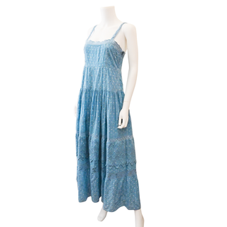 LOVESHACKFANCY | Camisha Blue Tiered Maxi Dress