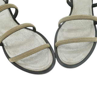 Monili Beaded Wrap-Around Flat Sandals