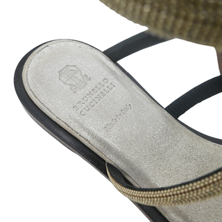 Monili Beaded Wrap-Around Flat Sandals
