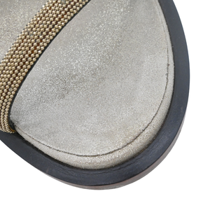 Monili Beaded Wrap-Around Flat Sandals