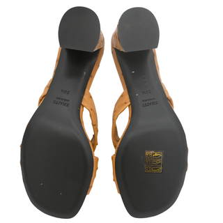 KHAITE | Liria Tan Ostrich Leather Crisscross Mule Sandals