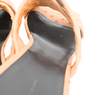 KHAITE | Liria Tan Ostrich Leather Crisscross Mule Sandals