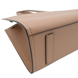 Light Beige Leather Miller Logo Tote Bag