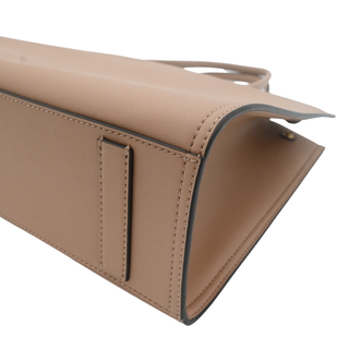 Light Beige Leather Miller Logo Tote Bag