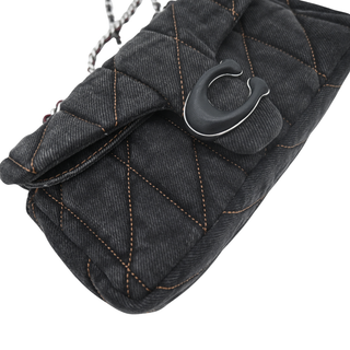 Tabby 20 Black Quilted Denim Mini Bag