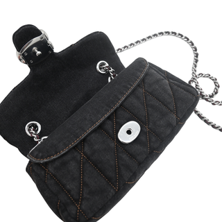 Tabby 20 Black Quilted Denim Mini Bag