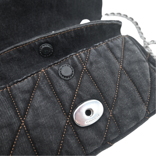 Tabby 20 Black Quilted Denim Mini Bag
