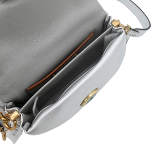 Tabby 18 Metallic Silver Leather Mini Bag