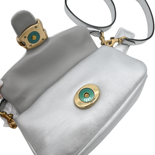 Tabby 18 Metallic Silver Leather Mini Bag