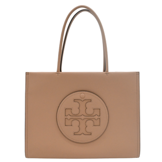 Light Beige Leather Miller Logo Tote Bag
