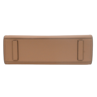 Light Beige Leather Miller Logo Tote Bag