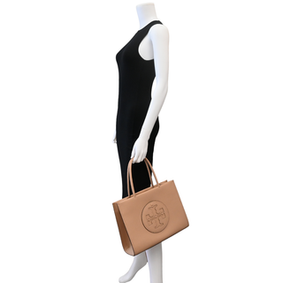 Light Beige Leather Miller Logo Tote Bag