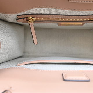 Light Beige Leather Miller Logo Tote Bag