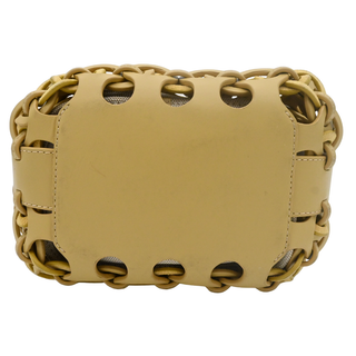 Buttermilk Yellow Woven Chain Link Convertible Bucket Bag