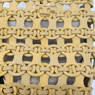 Buttermilk Yellow Woven Chain Link Convertible Bucket Bag