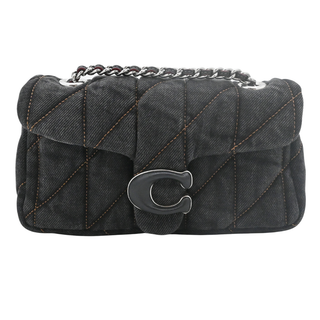 Tabby 20 Black Quilted Denim Mini Bag