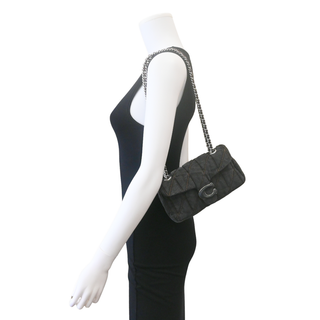 Tabby 20 Black Quilted Denim Mini Bag