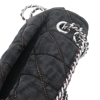 Tabby 20 Black Quilted Denim Mini Bag