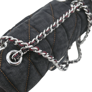 Tabby 20 Black Quilted Denim Mini Bag