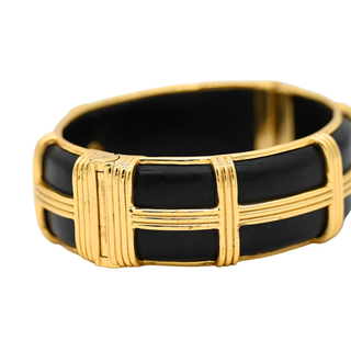 Gaia Ebony Hinged Bangle