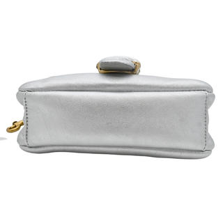 Tabby 18 Metallic Silver Leather Mini Bag