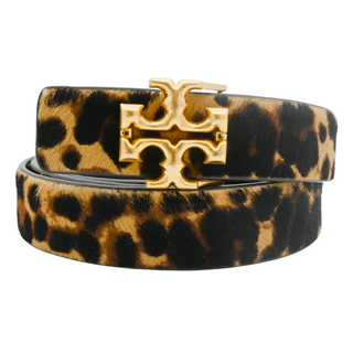 Miller Leopard Pony Hair Logo Belt