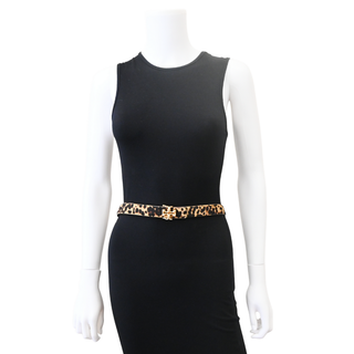 Miller Leopard Pony Hair Logo Belt