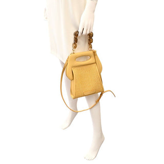 THEMOIRE | Yellow Raffia Bios Tote Crossbody Bag