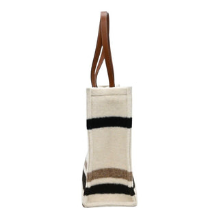 CELINE | Large Cabas Striped Textile Tote Bag