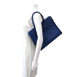 ALEXANDER MCQUEEN | Blue Leather Heroine Top Handle Bag