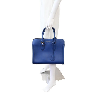 ALEXANDER MCQUEEN | Blue Leather Heroine Top Handle Bag