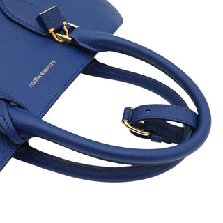 ALEXANDER MCQUEEN | Blue Leather Heroine Top Handle Bag