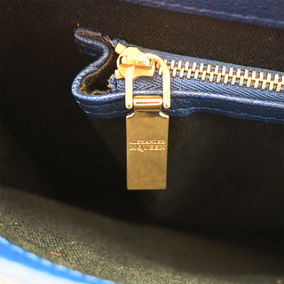 ALEXANDER MCQUEEN | Blue Leather Heroine Top Handle Bag