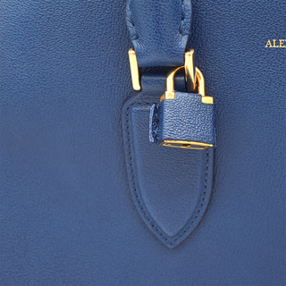 ALEXANDER MCQUEEN | Blue Leather Heroine Top Handle Bag