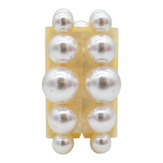 CULT GAIA | Ivory Marbled Acrylic Faux-Pearl Box Clutch
