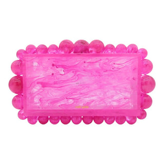 CULT GAIA | Pink Marbled Acrylic Bubble Box Clutch
