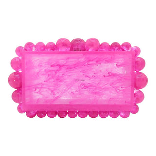 CULT GAIA | Pink Marbled Acrylic Bubble Box Clutch
