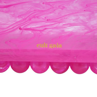 CULT GAIA | Pink Marbled Acrylic Bubble Box Clutch