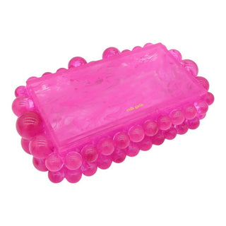 CULT GAIA | Pink Marbled Acrylic Bubble Box Clutch