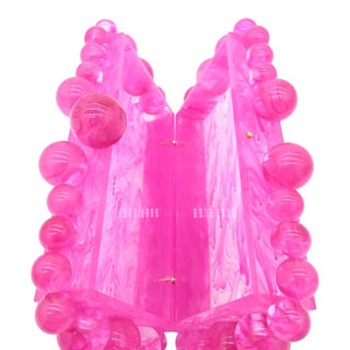 CULT GAIA | Pink Marbled Acrylic Bubble Box Clutch