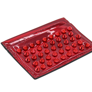 CHRISTIAN LOUBOUTIN | Kios Metallic Red Studded Card Holder