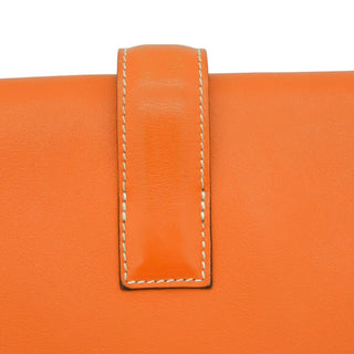 HERMES | Orange Jige Elan Swift Leather Clutch